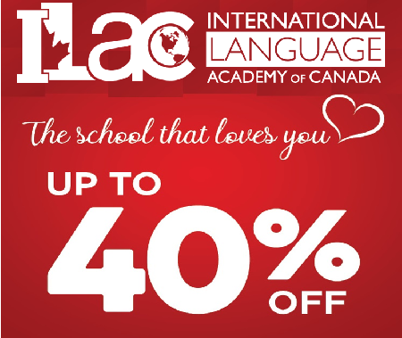 ILAC Canada предлагает 40% скидки на курсы английского и подготовку в университеты! ILAC Canada предлагает 40% скидки на курсы английского и подготовку в университеты!